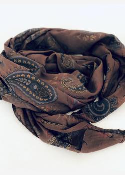 Ассиметричный шарф шоколадного цвета Girandola