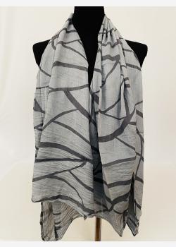 Шарф асимметричный тонкий с абстрактным принтом Girandola