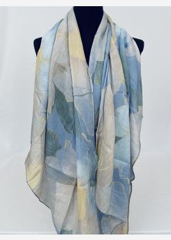 Шарф асимметричный тонкий с абстрактным принтом Girandola