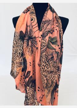 Шарф асимметричный с цветочным принтом Girandola