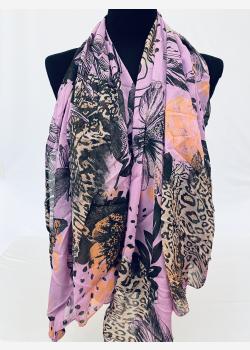 Шарф асимметричный с цветочным принтом Girandola