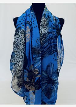 Шарф асимметричный тонкий с цветочным принтом Girandola