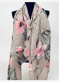 Шарф асимметричный тонкий с цветочным принтом Girandola