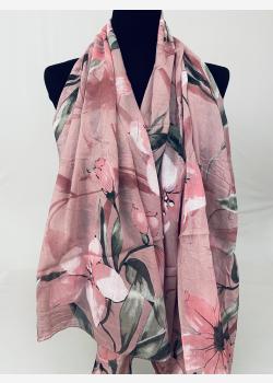 Шарф асимметричный тонкий с цветочным принтом Girandola