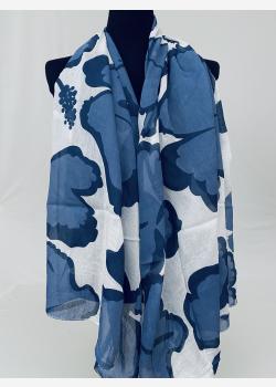 Шарф асимметричный тонкий с цветочным  принтом Girandola