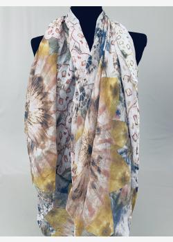 Шарф асимметричный тонкий с абстрактным принтом Girandola