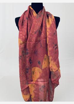 Шарф асимметричный тонкий с абстрактным принтом Girandola