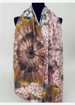 Шарф асимметричный тонкий с абстрактным принтом Girandola