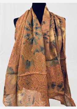 Шарф асимметричный тонкий с абстрактным принтом Girandola