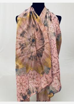 Шарф асимметричный тонкий с абстрактным принтом Girandola