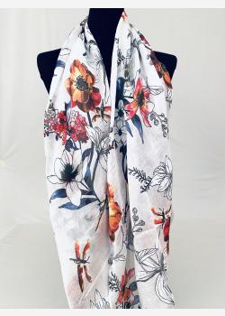 Шарф ассиметричный с цветочным принтом Girandola