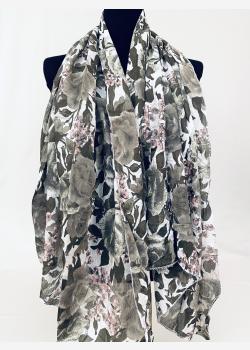 Шарф асимметричный тонкий с цветочным принтом Girandola