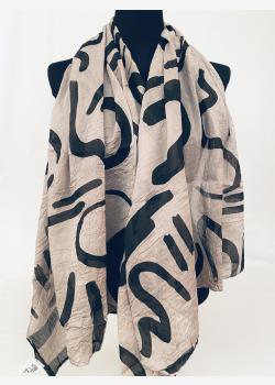 Шарф асимметричный тонкий с абстрактным принтом Girandola