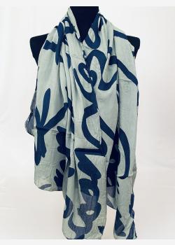 Шарф асимметричный тонкий с абстрактным принтом Girandola