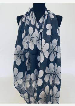Шарф асимметричный тонкий с цветочным принтом Girandola