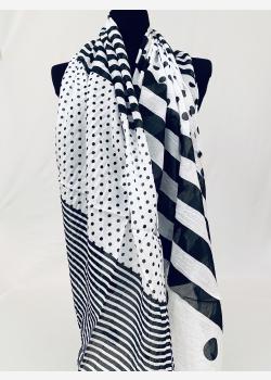 Шарф асимметричный тонкий с абстрактным принтом Girandola