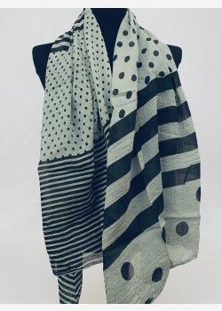 Шарф асимметричный тонкий с абстрактным принтом Girandola