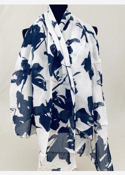 Шарф асимметричный тонкий с цветочным принтом Girandola