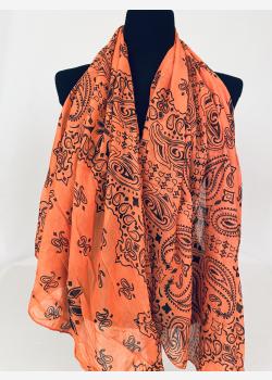 Шарф асимметричный тонкий с абстрактным принтом Kikka Mia