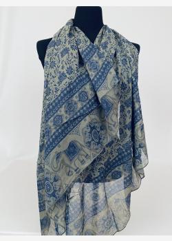 Шарф асимметричный тонкий с абстрактным принтом Kikka Mia