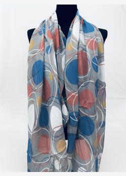 Шарф асимметричный тонкий с абстрактным принтом Kikka Mia