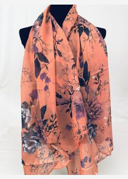 Шарф асимметричный тонкий с цветочным принтом Kikka Mia
