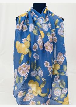 Шарф асимметричный тонкий с цветочным принтом Kikka Mia