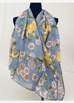 Шарф асимметричный тонкий с цветочным принтом Kikka Mia