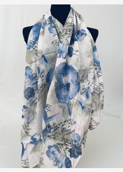 Шарф асимметричный тонкий с цветочным принтом Kikka Mia