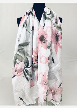 Шарф асимметричный тонкий с цветочным принтом Girandola